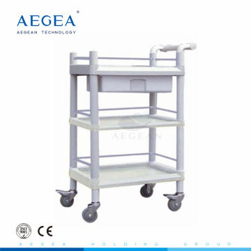 AG-UTA07 CE ISO with one drawer hospital plastic ABS medical equipment trolley